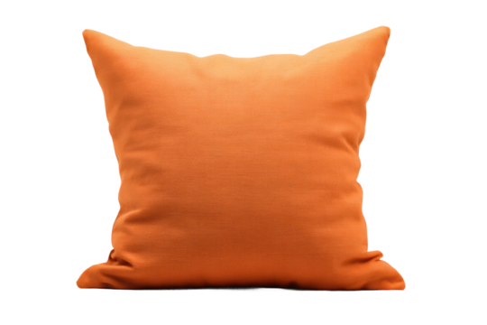 PNG Vibrant orange throw pillow on black background