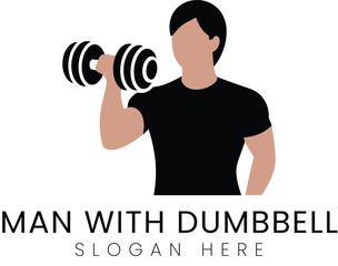 Strong Man Lifting Dumbbell Fitness Gym arm body  