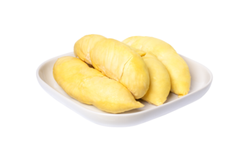 Ripe Durian pulp on a plate