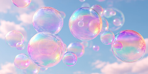 iridescent summer bubbles abstract background