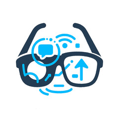 Smart Glasses UI Icon – Futuristic AR Interface in Vector Style