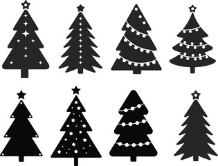 Fototapeta premium Star Topped Christmas Tree Silhouette