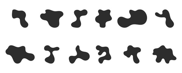 organic fluid forms in black, perfect for creative backgrounds and layout.