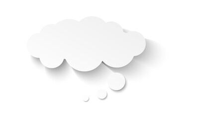 Think paper style bubble. Infographic design. Dialog message clouds. Vector discussion symbol