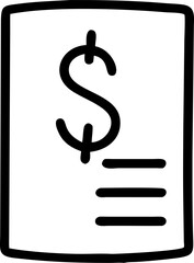 dollar sign vector outline icon on white or transparent background	