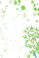 七夕　もみじ　新緑　葉　背景