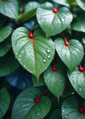 Photo of betel leaves exposed to rain water