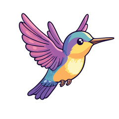 Obraz premium Colorful Hummingbird in Flight with Detailed Wings and Vibrant Plumage