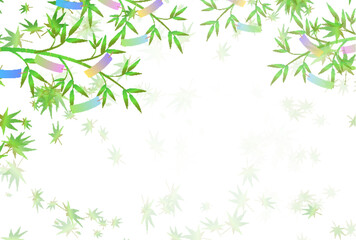七夕　もみじ　新緑　葉　背景
