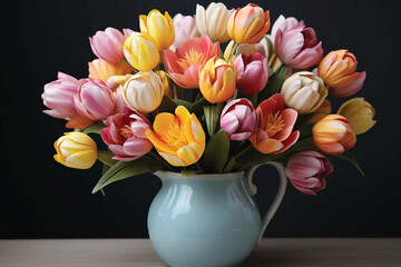 Tulips floral colourful spring tulip bunch
