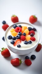 Delicious Yogurt with Fresh Berries, Yogurt with Fresh Berries, Yogurt with Fresh Berries - Healthy Breakfast Recipe