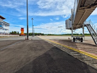 airport apron facilities with blue sky