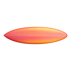 Fototapeta premium Vibrant orange surfboard on white background, showcasing sleek design and vibrant color.