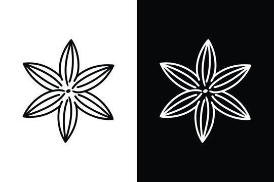 Cumin or Caraway Outline Icon. Slim Diet Herb Vector on White and Black