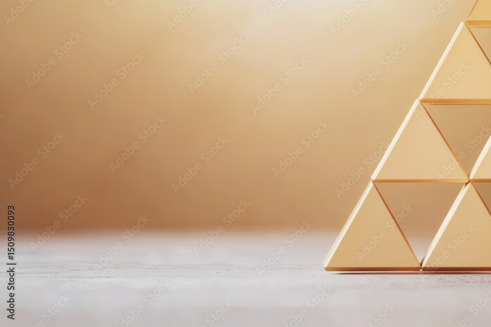 Poster minimalist geometric shelf with triangular compartments light