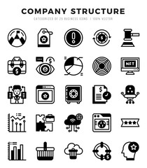 Company Structure. Lineal Filled icons Pack. vector illustration.