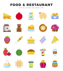 Food and Restaurant icons set for website and mobile site and apps.