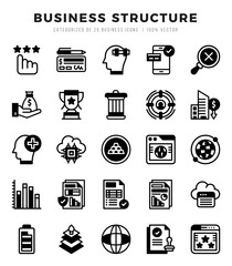 Set of Business Structure Icons. Simple Lineal Filled art style icons pack.