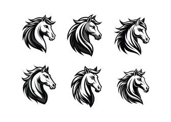 Fierce Horse Head Vector Illustration