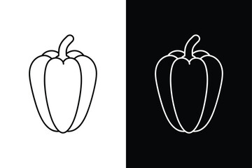 Vector Paprika Icon. Minimalist Outline Style for Healthy Food Design