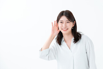 聞く女性