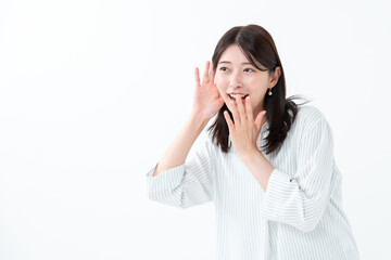 聞く女性・驚く