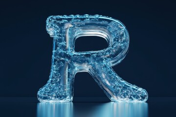 The letter R is made of water and he is floating in the air