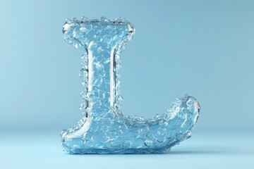 The letter L is made of water and he is frozen in time