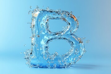 The letter B is made of water and he is floating in the air