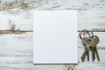 A white piece of paper with a key on it