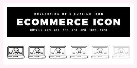 Pack of 6 Outline Vector Ecommerce icon
