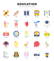 Education Icon Pack 25 Vector Symbols for Web Design.