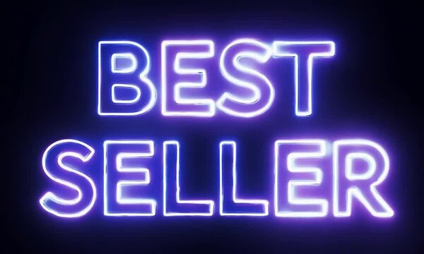 Neon Text &ldquo;Best Seller&rdquo; on Dark Background