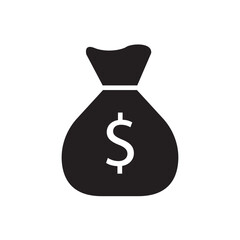 Icon representing a money bag symbolizing wealth and financial transactions in a simple and clear design