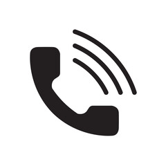 Icon of a classic telephone receiver with sound waves, symbolizing communication and connectivity