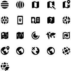 Set of Maps & Globes icons	
