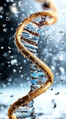 DNA Double Helix Structure in Water Molecular Biology Concept