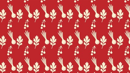 Seamless vegetables and fruits pattern design