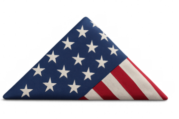 Us flag precisely folded in triangular military presentation, representing national pride and commemorative military honor