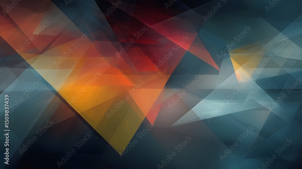 Aufkleber overlapping geometric triangles forming abstract depth