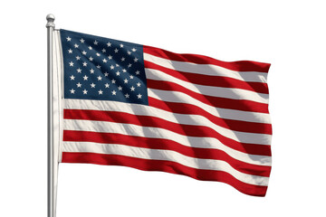 Obraz premium Realistic american flag waving proudly, with transparent background for easy integration into any project