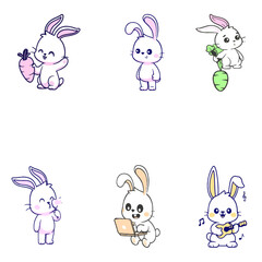 set of easter rabbits