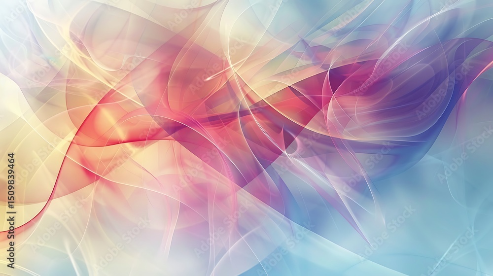 Poster abstract flowing lines with soft pastel colors create a dynamic and modern background