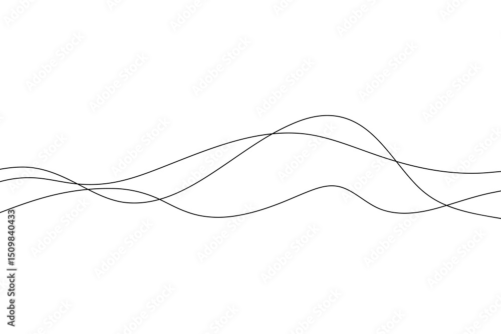 Poster abstract endless wavy lines with a curve on a white background. graphic minimalistic vector illustra