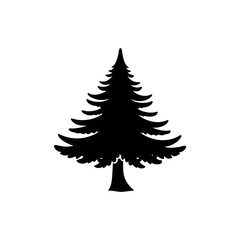 Obraz premium Pine silhouette, vector silhouette of a tree on a transparent background