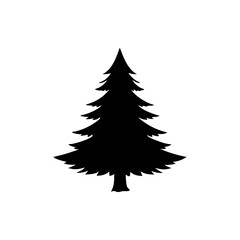 Douglas Fir silhouette, vector silhouette of a tree on a transparent background