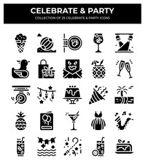 25 Celebrate & Party Icons. A Collection of Festive Symbols