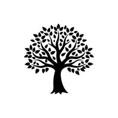 Naklejka premium Ironwood silhouette, vector silhouette of a tree on a transparent background