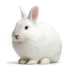 Obraz premium White rabbit isolated cute pet animal bunny easter fluffy adorable mammal rodent domestic studio shot
