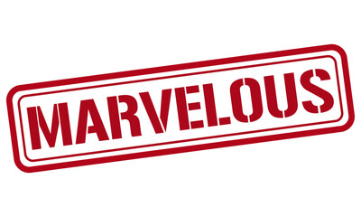 MARVELOUS red stamp text vector, rubber stamp